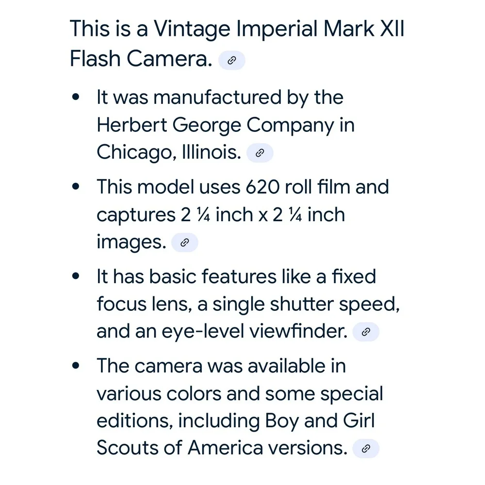 Vintage Imperial Mark XII Flash Camera Herbert George Chicago‎ Collectible